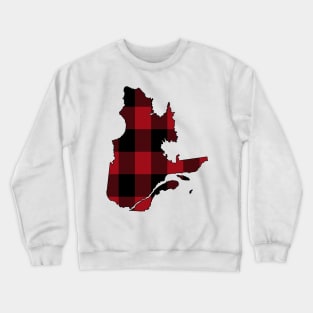 Quebec in Red Plaid Crewneck Sweatshirt